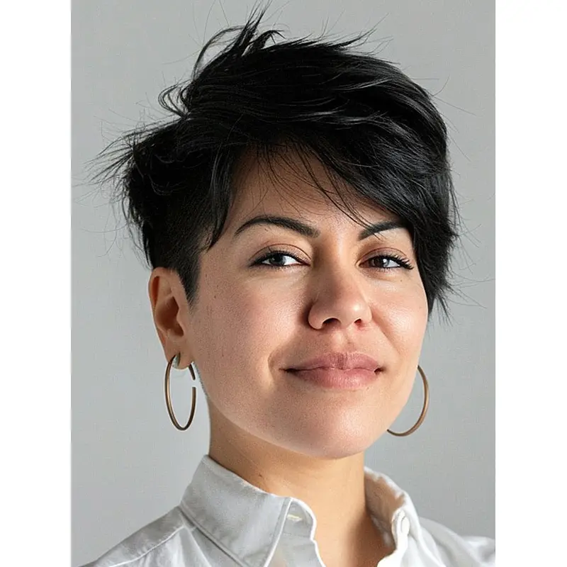 Monofilament Real Hair Wigs 6" Straight Black With Bangs Short Wigs