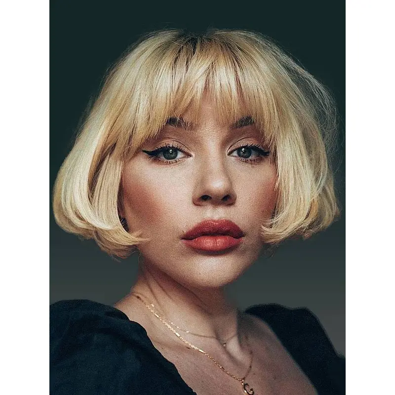 Synthetic Lace Front Wigs Bobs Blonde 8" Short Wavy Wigs