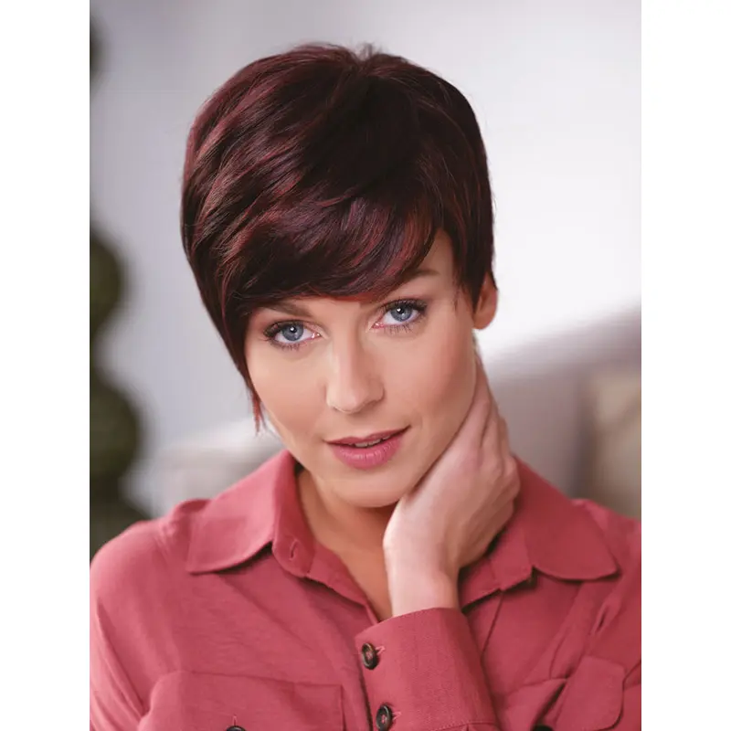 Trendy Boycuts Synthetic Red Lace Front Straight Short Hair