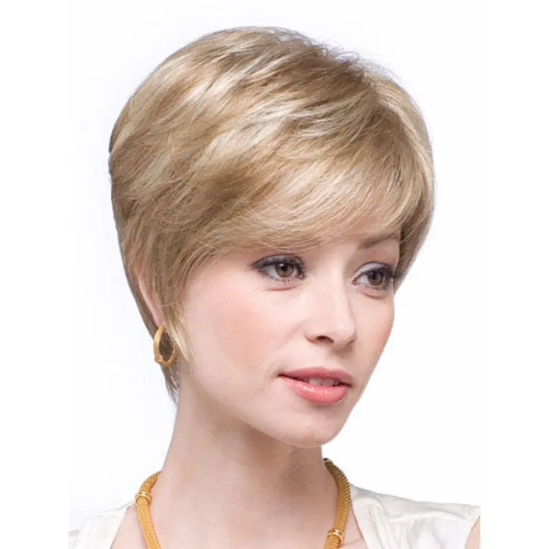 Wholesome Blonde Straight Short Human Hair Wigs