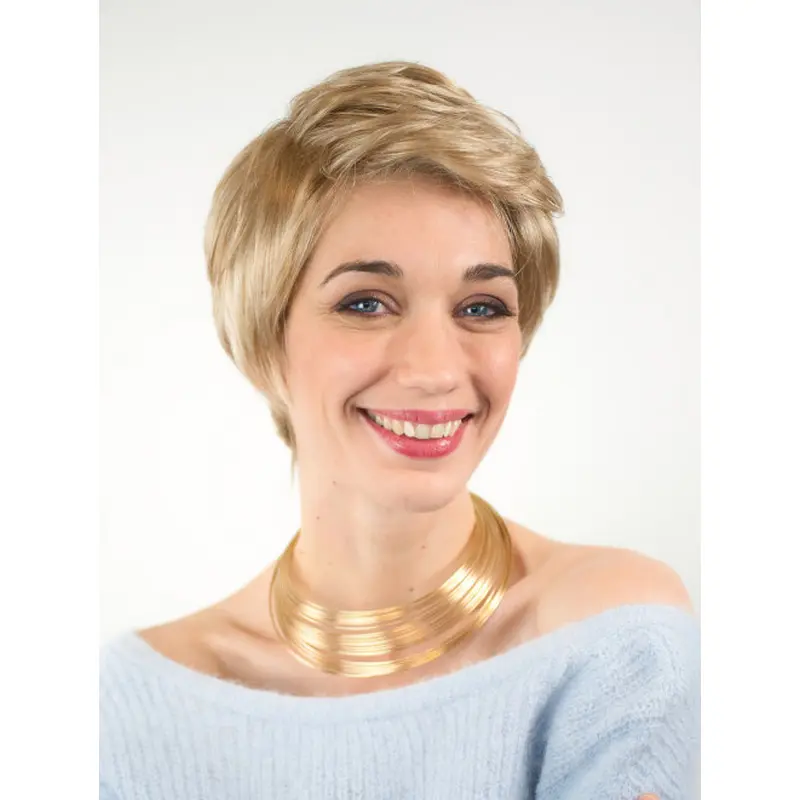 Exquisite Boycuts Short Blonde Synthetic Straight Lace Wigs