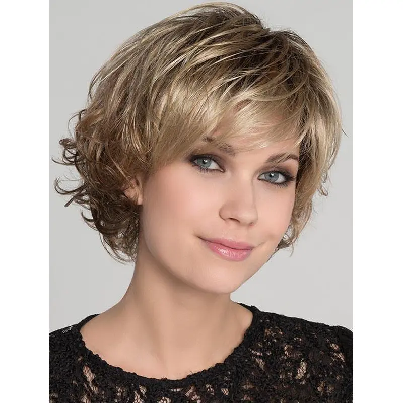 Blonde Ideal Wavy Short Synthetic Bob Wigs