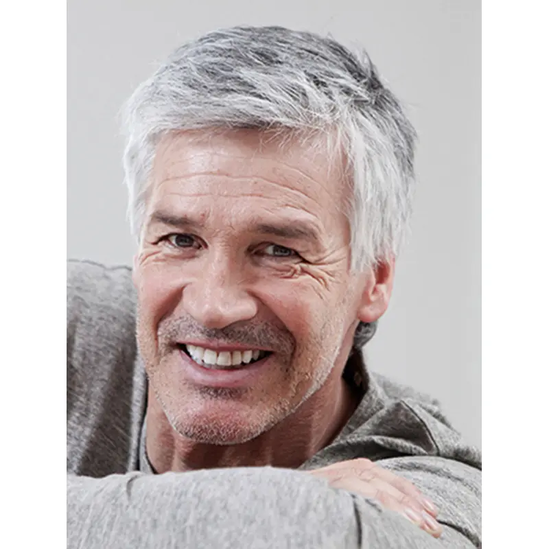 Braw White Straight Short Men Wigs