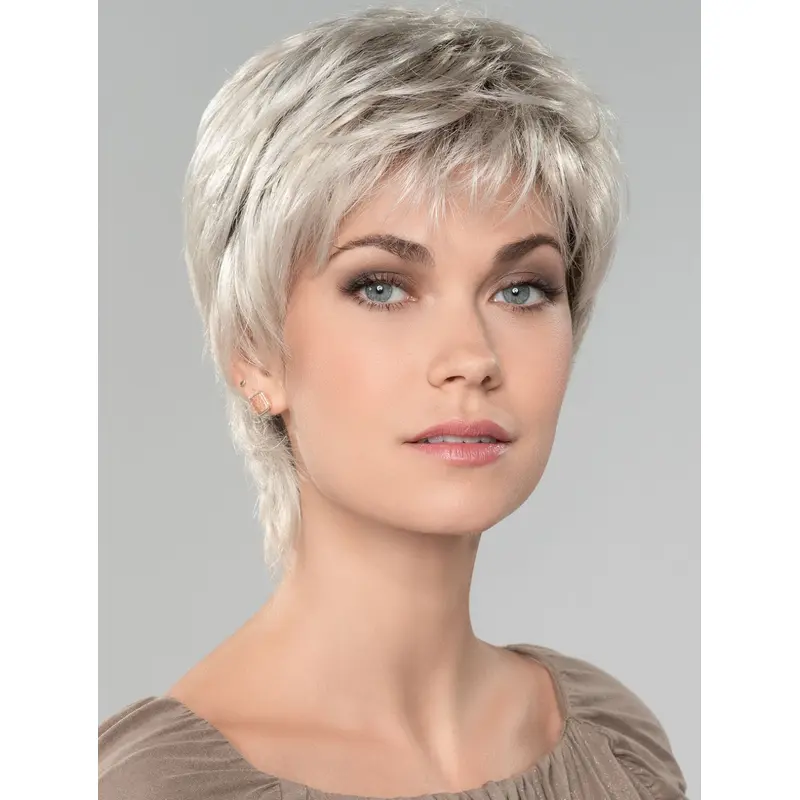 Straight Short 8" Capless Affordable Grey Wigs