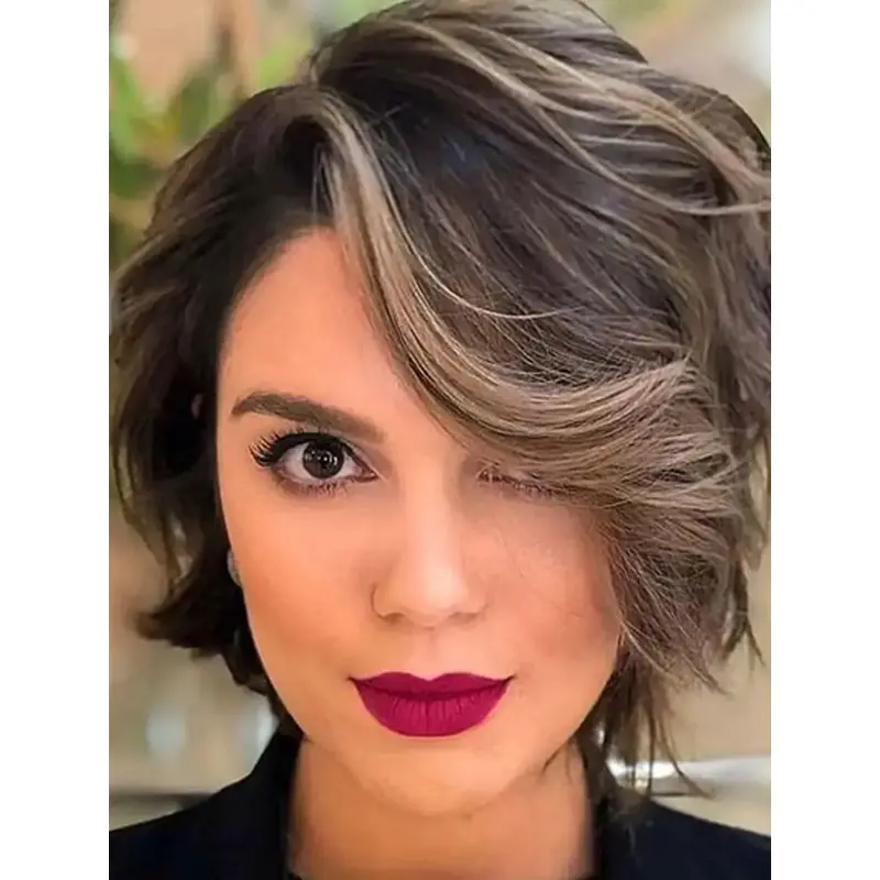 8" Bobs Remy Human Hair Wavy Short Bob Wigs