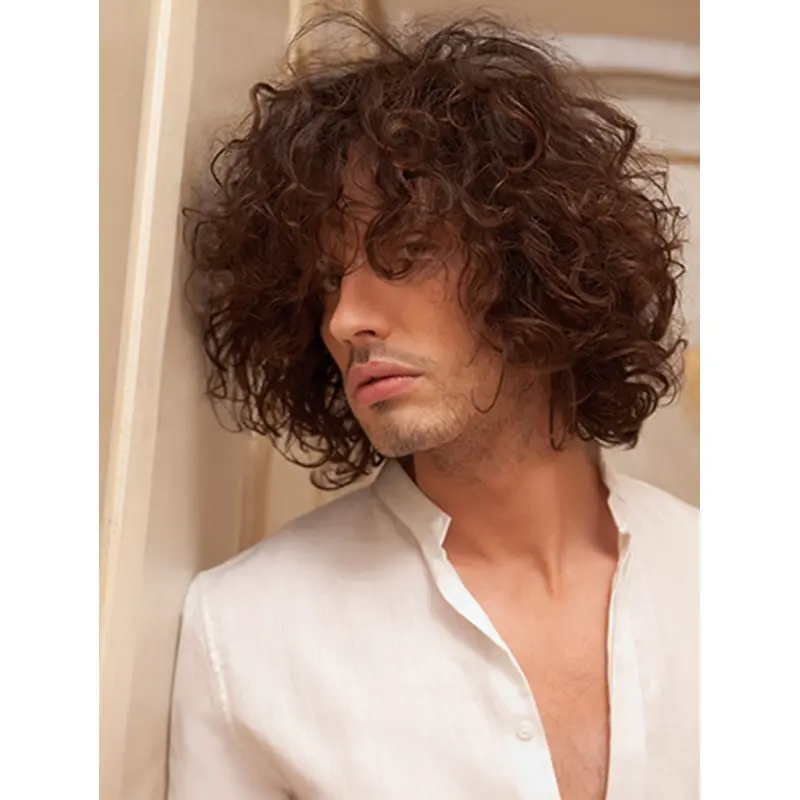 Best Auburn Curly Short Men Wigs