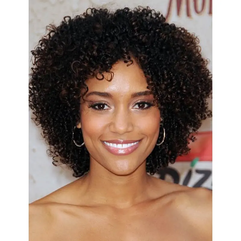 New Fashion Charm Afro Short Kinky Curly Human Hair Wig