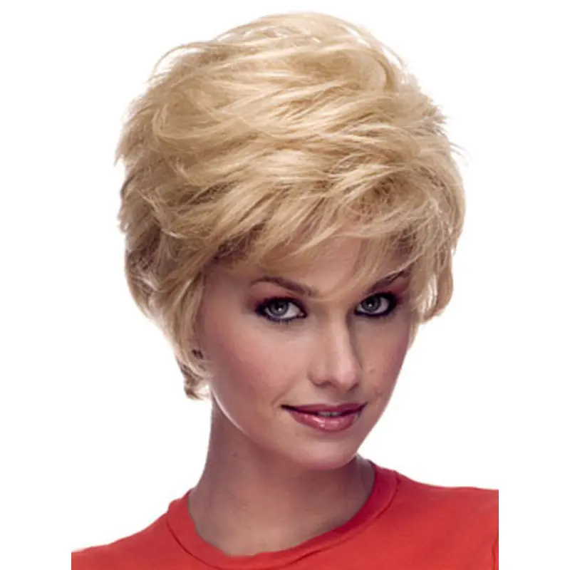 Polite Blonde Wavy Short Celebrity Wigs
