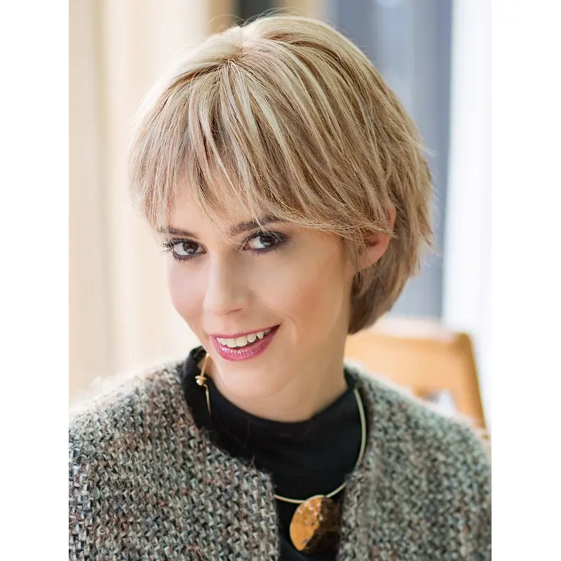 8" Short Blonde Bobs Remy Human Hair Best Lace Wigs