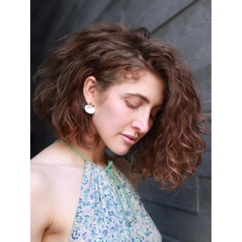 Medium Length Bob Wigs 10" Curly Lace Front Synthetic Wigs