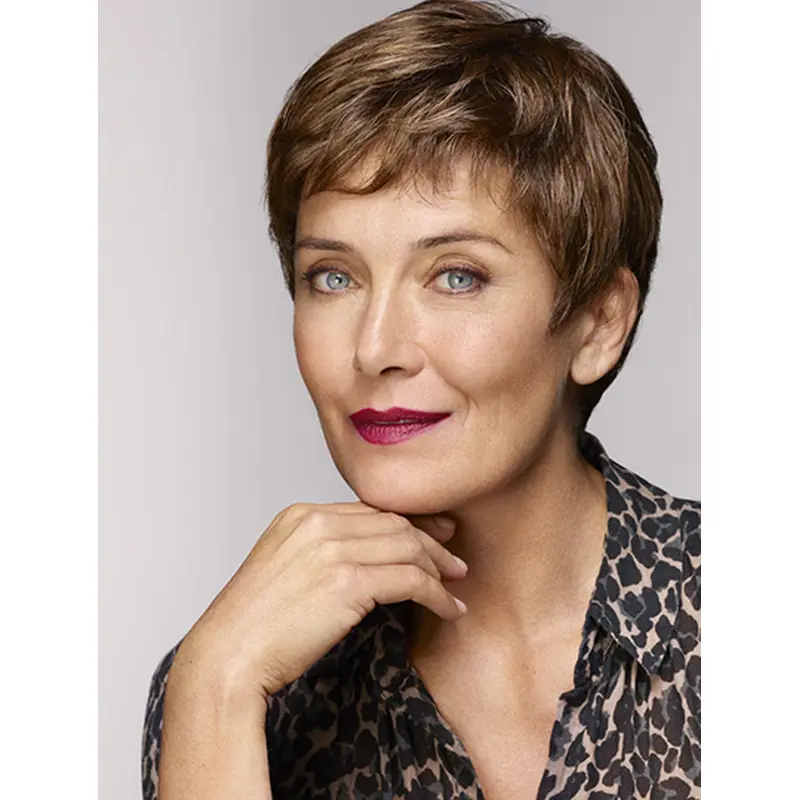 6" Short Straight Capless Brown Boycuts Fabulous Synthetic Wigs
