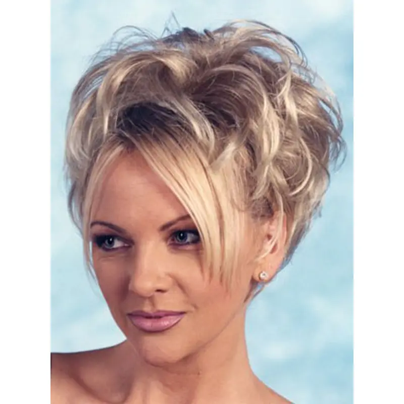 Blonde Curly Short Human Hair Wigs & Half Wigs