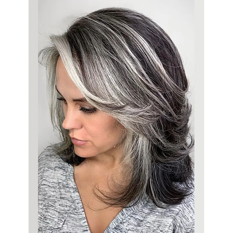 Layered Remy Human Hair Lace Front Wavy Long Wigs For Women