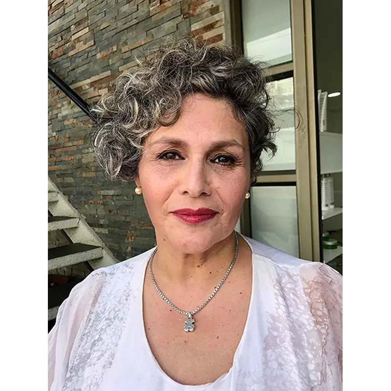8" Curly Synthetic Grey Short Hair Styles Bob