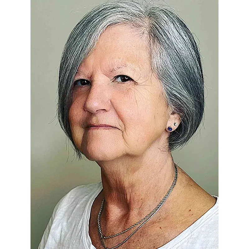8" Straight Synthetic Grey Fashion Bob Wig