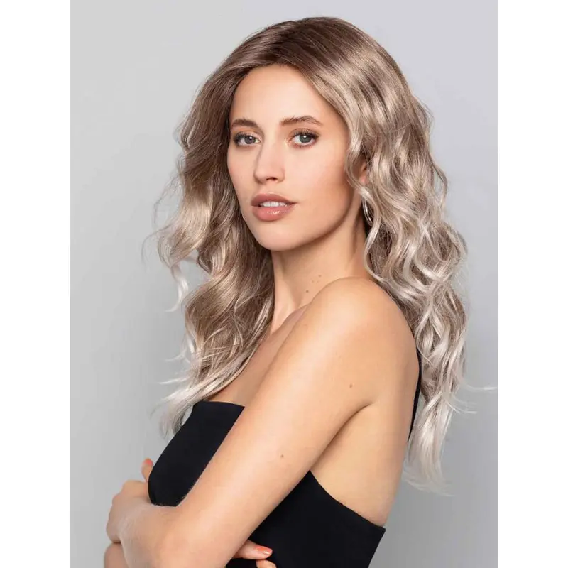 Blonde Curly Wig Without Bangs 16" Monofilament Wigs