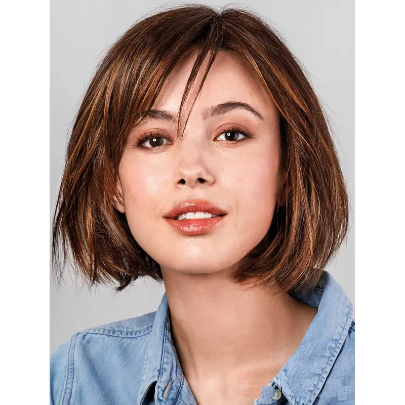 Bob Medium Wig Straight 100% Hand-Tied 10" Synthetic Wigs
