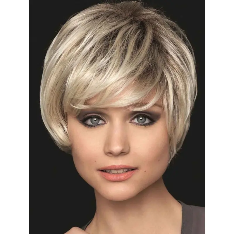 8" 100% Hand-Tied Bobs Blonde Best Synthetic Wigs