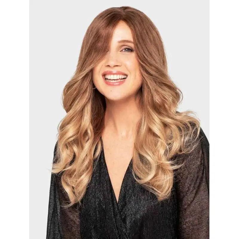 Auburn Wigs Women With Bangs 18" Auburn Wavy 100% Hand-tied Wigs