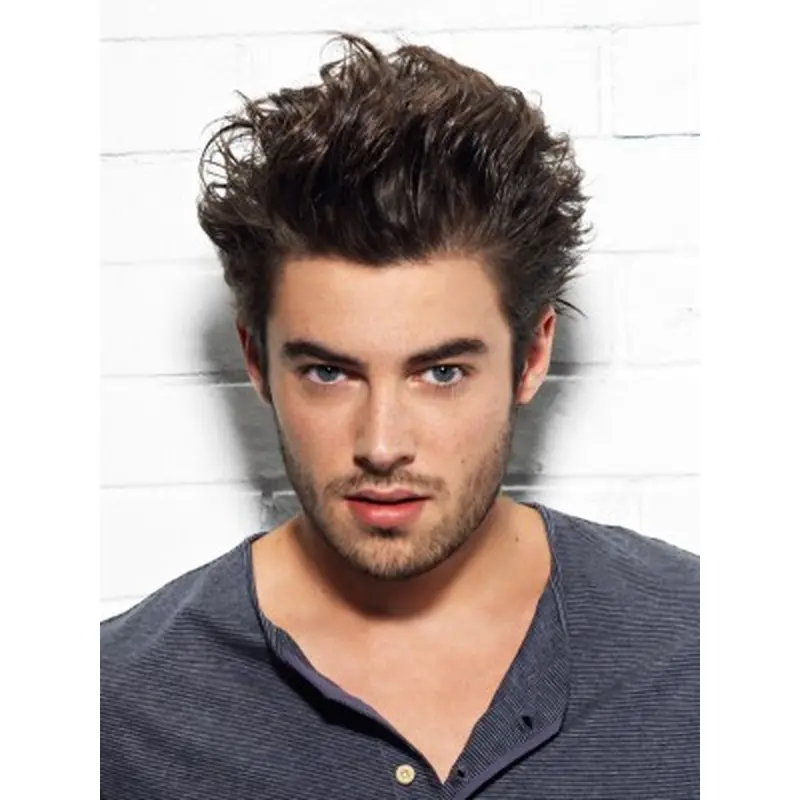 New Auburn Wavy Short Men Wigs