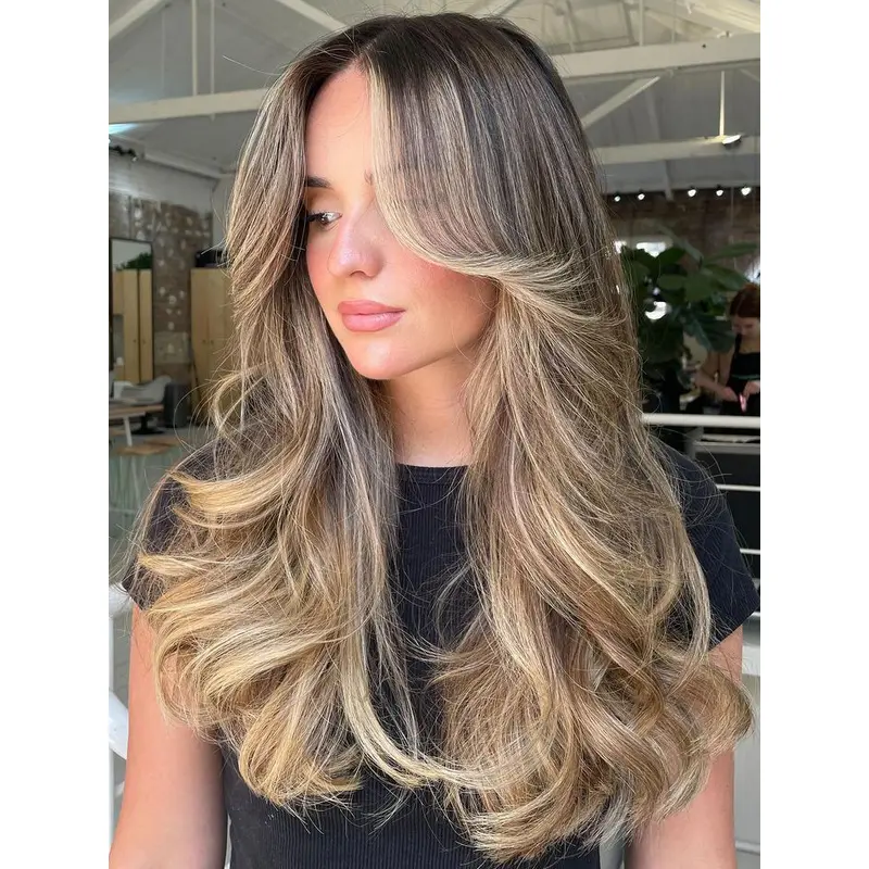 Synthetic Lace Front Wigs With Bangs Ombre/2 Tone 18" Long Wavy Wigs