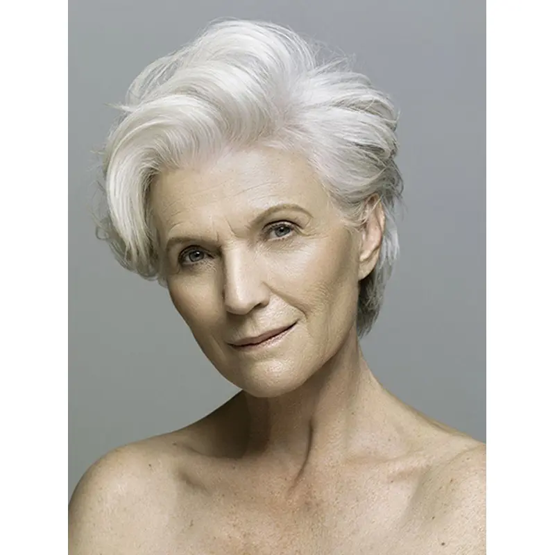 6" Short Grey Boycuts Front Lace Wigs