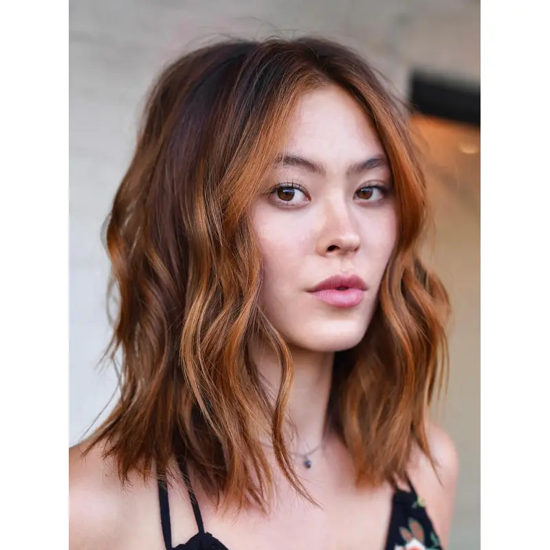 Medium Length Hairstyles Wig Wavy 12" Layered Monofilament Wigs