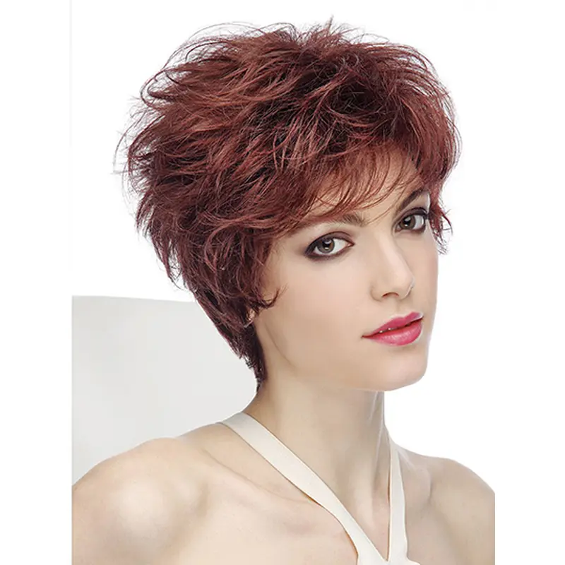 Wavy Capless Red Synthetic 8" Classic Short Hair