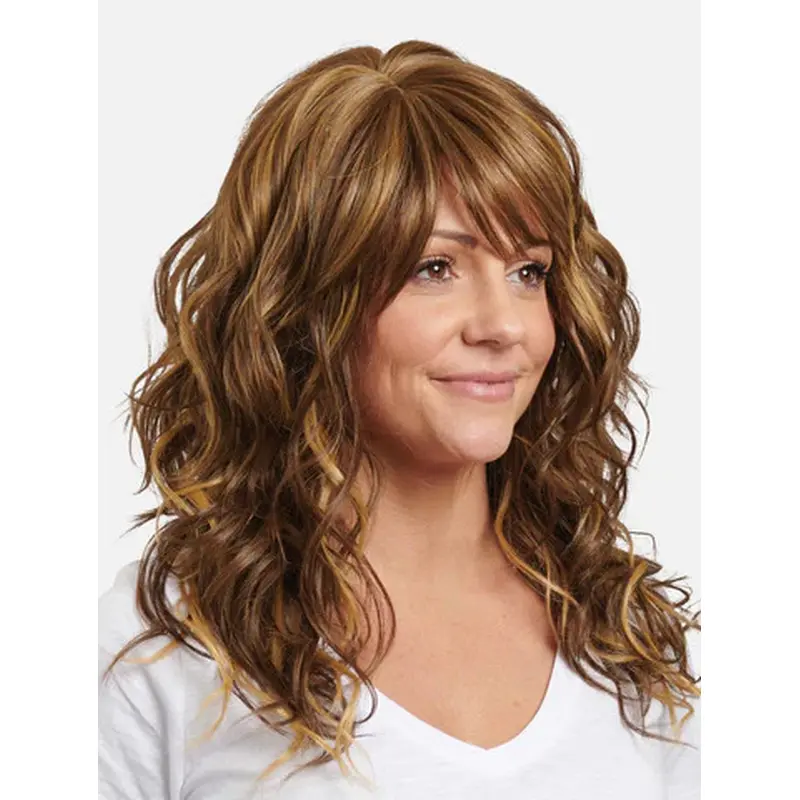 With Bangs Curly Auburn Capless Synthetic Fabulous Long Hair Wigs