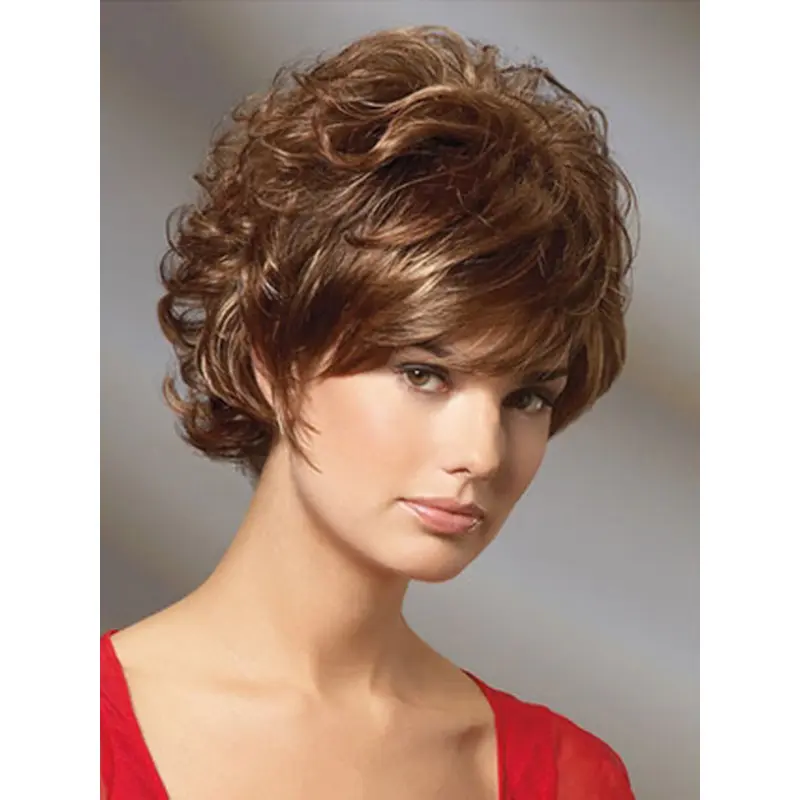 Fabulous Auburn Curly Short Classic Wigs