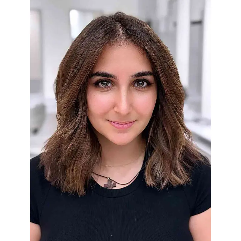 Mid Bob Wigs 12" Wavy Monofilament Remy Human Hair Wigs