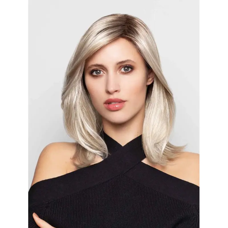 Blonde Lace Front Wigs Without Bangs 14" Blonde Straight Monofilament Wigs
