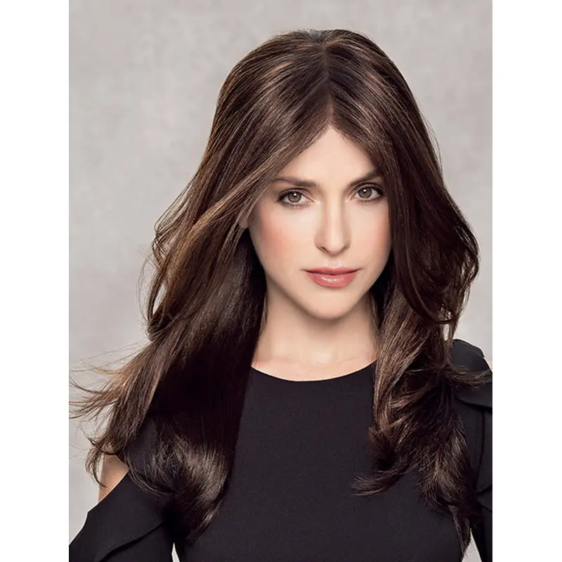 Synthetic Without Bangs Ideal Long Wavy Brown 100% Hand-tied Wigs