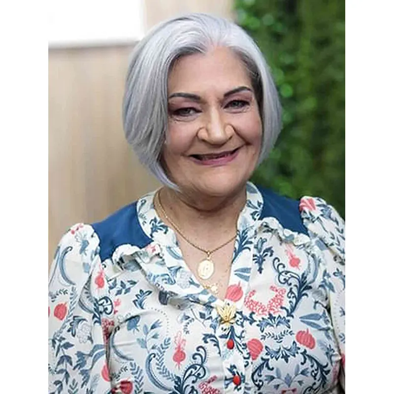 8" Short Bobs Grey Synthetic Wigs For Women