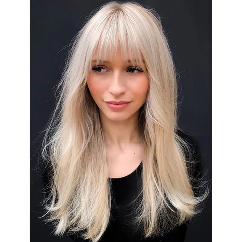 Synthetic Layered Wavy Platinum Blonde Monofilament Wigs Online