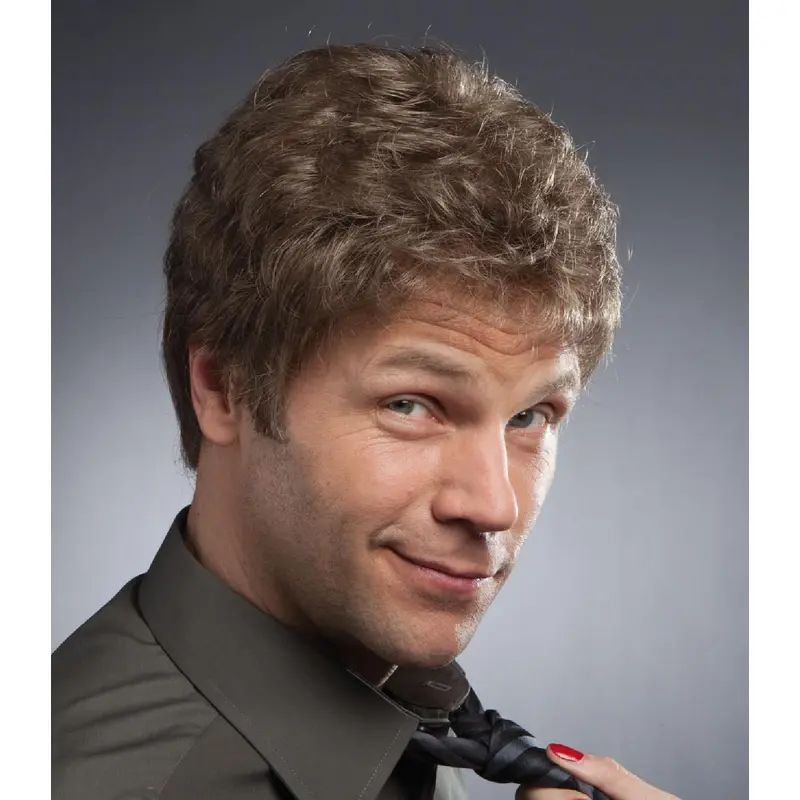 Flexibility Brown Straight Short Men Wigs