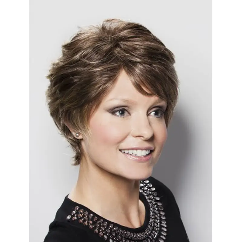 Designed Lace Front Wavy Short Celebrity Wigs