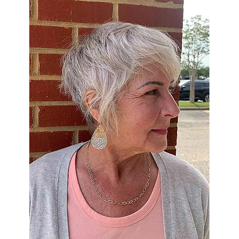 6" Short Bobs Grey Best Synthetic Hair