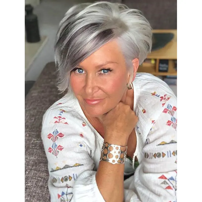 Bobs Grey 6" Straight Good Synthetic Wigs