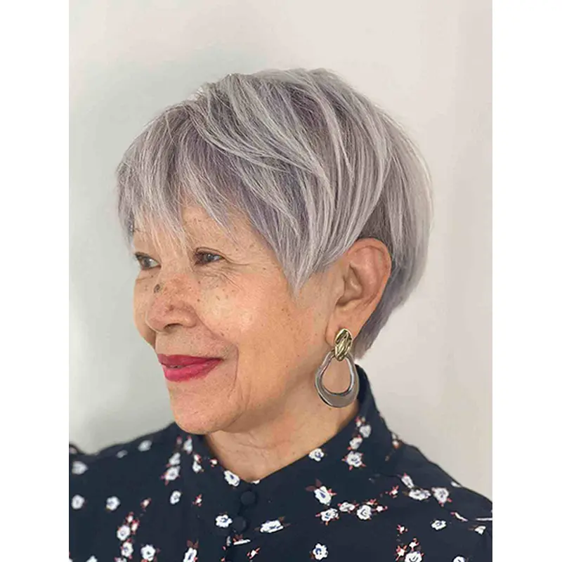 Bobs Grey 6" Straight Synthetic Hair For Women