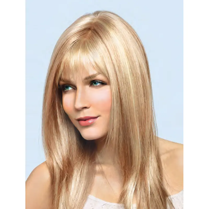 Blonde Straight Remy Human Hair Easy Long Wigs