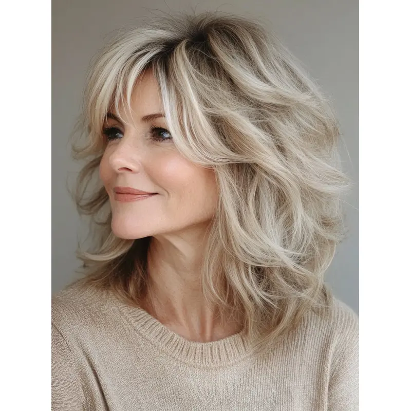 Medium Length Blonde Wigs Shoulder Length Wavy 12" Wigs