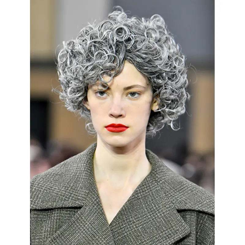 Bobs Grey 8" Curly Sleek Synthetic Wigs