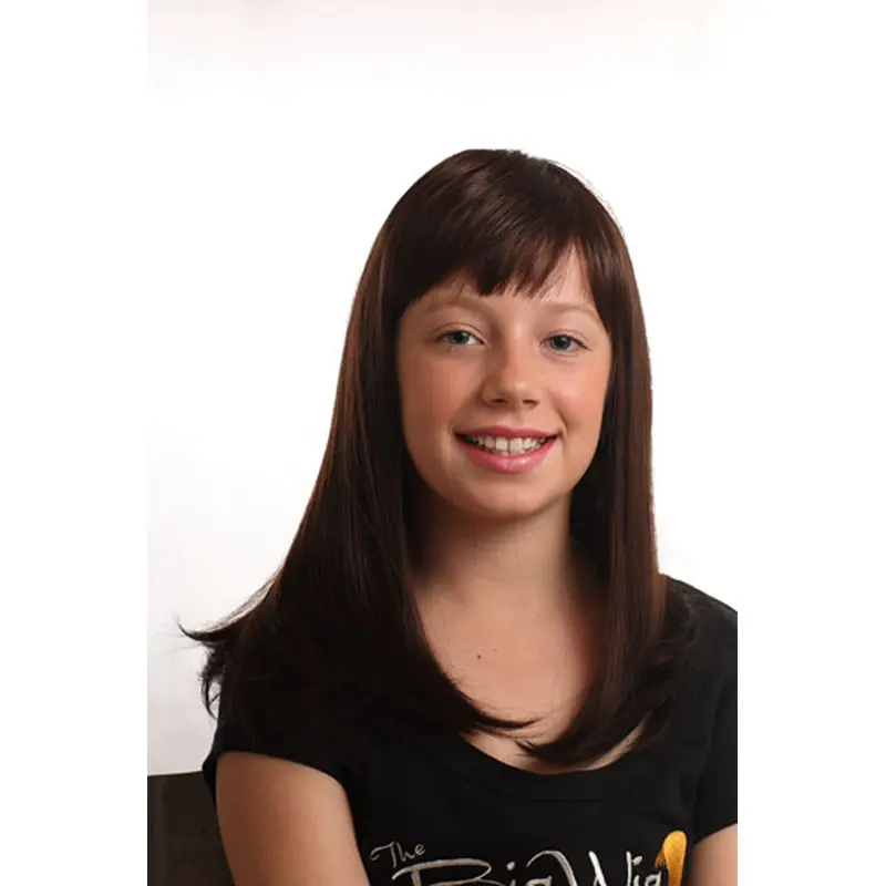 Fashionable Brown Straight Long Kids Wigs