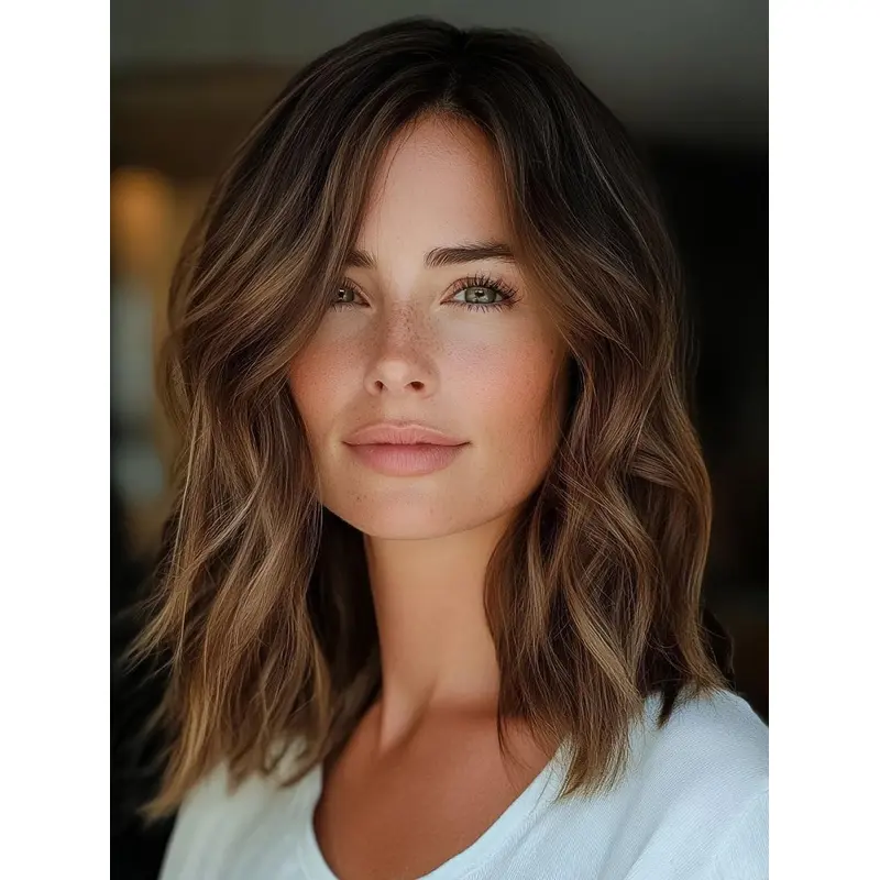 Mid Length Wigs Remy Human Hair Lace Front 12" Wavy Wigs