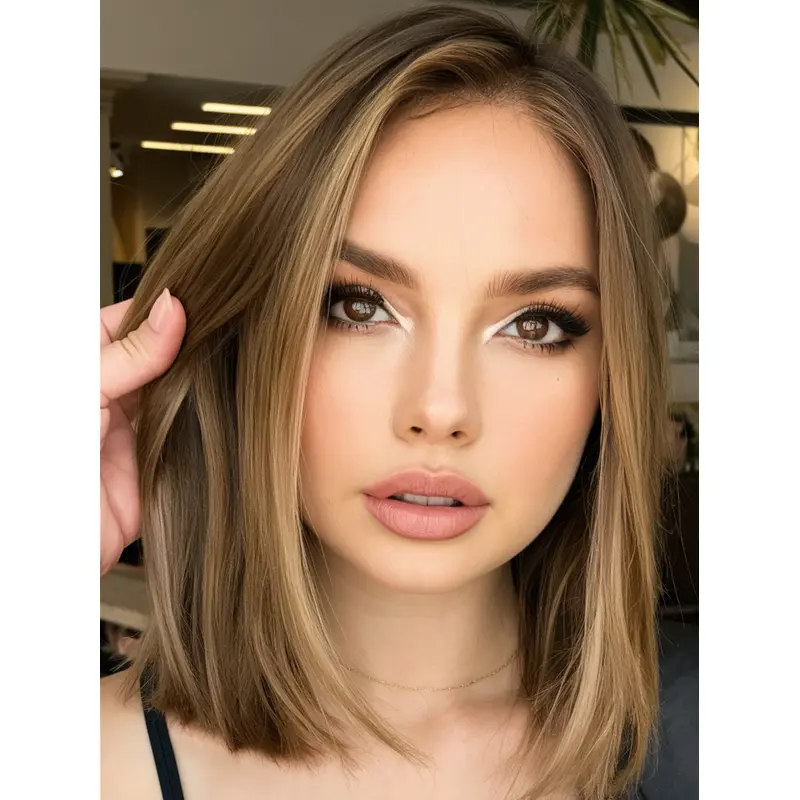 Middle Length Wig Synthetic Monofilament 12" Straight Wigs