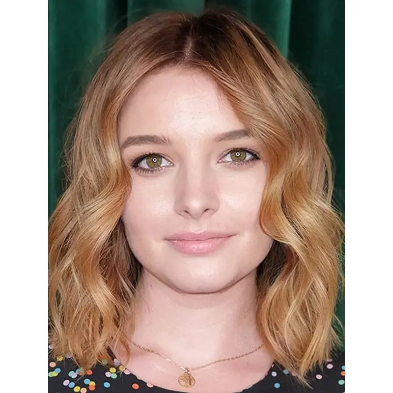 Bobs Blonde Shoulder Length Lace Front Human Hair Wigs