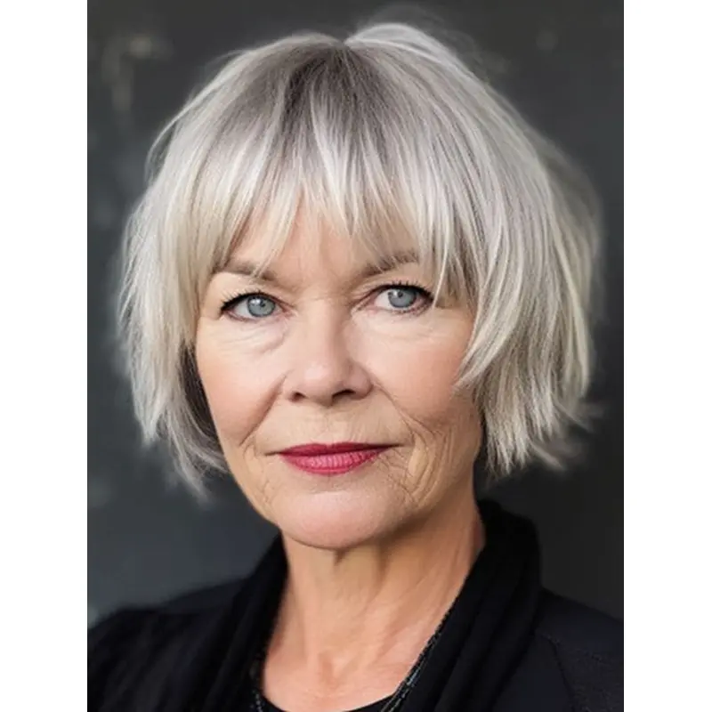 Bobs Grey 8" Straight Natural Synthetic Wigs