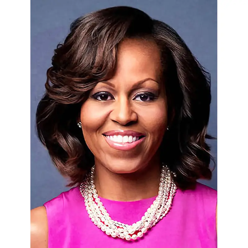 Wavy Ombre/2 Tone Capless Chin Length Bobs Michelle Obama Wigs