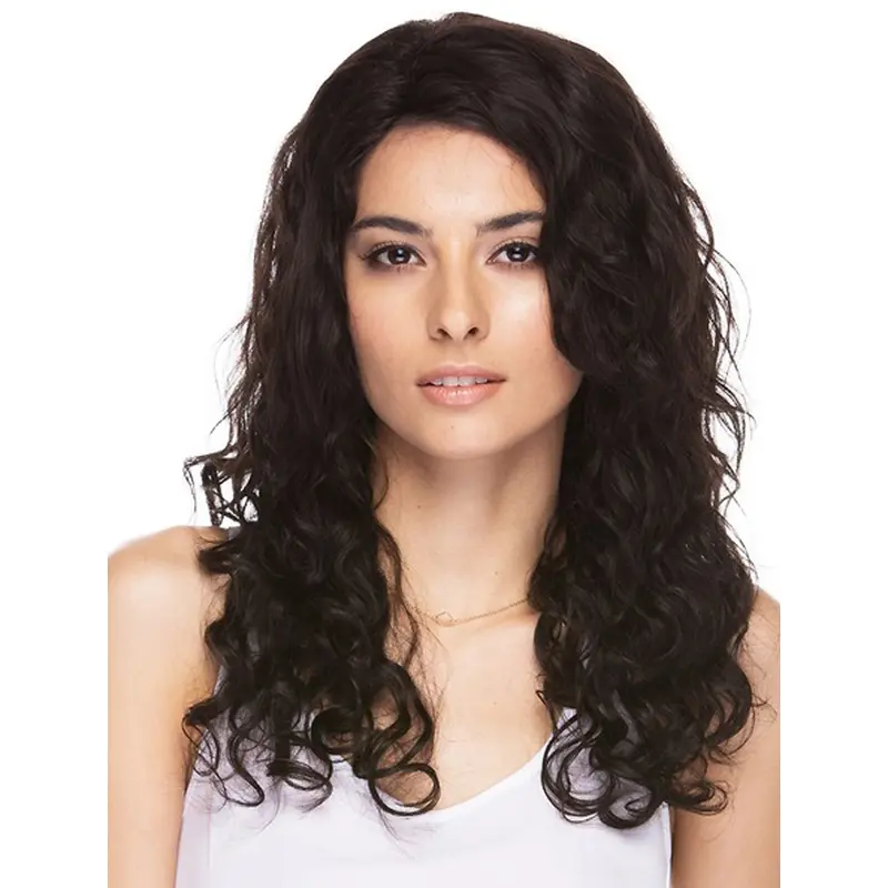 Fashionable Brown Curly Long Human Hair Wigs